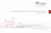 Corporate Information 2018/19 · CORPORATE INFORMATION 2018/19. 01. 1. About HK Electric . 1.1. Company Overview. Lighting up the homes and businesses of Hong Kong since 1890, HK