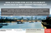 RISK FACTORS FOR ACUTE ALLOGRAFT REJECTION IN HIV+ … · risk factors for acute allograft rejection in hiv+ kidney transplant recipients e gathogo1,2, m harber2, s bhagani2, j baxter