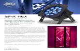 12PX HEX - Amazon Web Services · operation and a 4-Button DMX menu with digital display. Users may choice 3-pin or 5-pin DMX connectors. The 12PX HEX is compatible with the Dotz