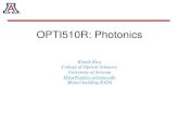 OPTI510R: Photonics · Sd m c mirror waveguide dielectric waveguide M S M rr f,or tan( /2) Number of modes,or ,where Single mode 2d l 0 NA