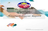 Highlights Of Accomplishment Report · scheme. For its 2018 annual accomplishment, the office PROGRAM/ PROJET/ A TIVITY Target Output 2018 2018 2017 apture of videos/ images of motor