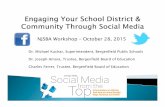 NJSBA Workshop – October 28, 2015 - Bergenfield...2015/10/28  · Start with one or two channels (i.e. Facebook & Twitter); use pictures from photography class. YouTube to coincide