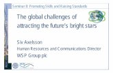 The global challenges of attracting the future’s bright stars · – 16 September16 September Advice to companies and educators In the future, we need to: Engage with a broad range