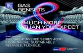 GAS GENSETS MUCH MORE THAN YOU EXPECT...GAS GENSETS MUCH MORE THAN YOU EXPECT THE GAS-POWERED SERIES 4000. ECONOMICAL, SUSTAINABLE, RELIABLE, FLEXIBLE. Power Generation FAST START