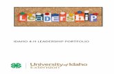 IDAHO 4‐H LEADERSHIP PORTFOLIO · Leadership Resume (included in the Portfolio), this document may contain information from several years as the resume develops Current year’s