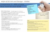 GCSE ART AND DESIGN COMPONENT 2 EXTERNALLY SET UNIT · AQA GCSE Art and Design - EXAM. Component 2 = 40% of your final mark for your GCSE. 10 hour exam week beginning. AO1 (Develop)