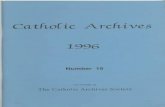 Cathode Archives...NO. 16 CATHOLIC ARCHIVES CONTENTS 1996 Editorial notes Catholic Archives: The First Fifteen Years Address of Pope John Paul II to Members of the Pontifical Commission
