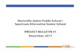 Davisville Junior Public School / Spectrum Alternative ... · Davisville Jr PS /Spectrum Alternative SrSchool –PROJECT BULLETIN-DEC, 2017 TRANSITION: There will be discussion around