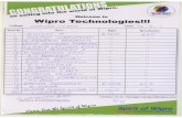 Full page fax print · on sailing into tbe world of Wipro. WIPRO Applying Thought Wipro Technologies!!! College: V Date: Tec-h cse cse 10 20 N et5K SZTAJTVACU C ChJDT CH 6 POTTA m