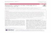 Metabolic support in the critically ill: a consensus of 19 · Metabolic alterations in the critically ill have been studied for more than a century, but the heterogeneity of the critically
