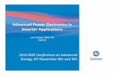 Advanced Power Electronics in Inverter Applications 2010 Session 3… · Grid – overview of challenges Vision – Faster, Smarter interfaces Overcoming Technical Obstacles – Controllable,