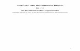 Shallow Lake Management Report to the 2012 MN Legislature · submit a report covering the ecology, importance, management, and regulatory framework for shallow lakes along with recommendations