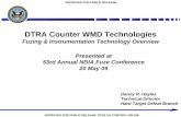 DTRA Counter WMD Technologies...• TCG-X and XI Collaboration Effort • Improving existing test protocols to increase fuze survivability confidence levels • Test beyond weapon