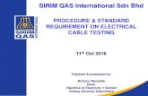 SIRIM QAS International Sdn Bhd...XLPE insulated cable IEC 60840 Underground transmission line 30 kV to 150 kV Fire rated cables IEC 60331, IEC 60332, BS 6387, IEC 61034, IEC 754 Oil