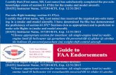 Guide to FAA Endorsements · Private Pilot Track Student Pilot Endorsements Pre-Solo Aeronautical Knowledge Test: §61.87(b) I certify that {First Name, MI, Last Name} has satisfactorily