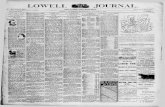 LOWELL JOURNAL,lowellledger.kdl.org/Lowell Journal/1889/08_August/08-21...LOWELL JOURNAL, One Dollar a Year. 0££los in Train's Opera House Blook. Three Cents Per Copy VOLUME XXV.