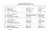 Sunbonnet Sue Quilt Club Library Catalog Sorted by Title · 2019-06-18 · Sunbonnet Sue Quilt Club Library Catalog Sorted by Title 996 100 Modern Quilt Blocks Pink, Tula Piecing,