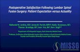 Postoperative Satisfaction Following Lumbar Spinal Fusion ...€¦ · Postoperative Satisfaction Following Lumbar Spinal Fusion Surgery: Patient Expectation versus Actuality. Nathaniel