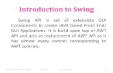 Introduction to Swing - WordPress.com · Difference between AWT and Swing N o. Java AWT Java Swing 1 AWT components are platform-dependent. Java swing components are platform-independent.