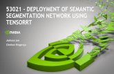 53021 DEPLOYMENT OF SEMANTIC SEGMENTATION NETWORK … · Semantic segmentation for automotive use case Cityscapes dataset Pre-trained sample network –FCN variant Inference performance