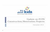 Update on FCPS Construction/Renovation Projects...New High at Winchester Road Architect: Tate Hill Jacobs: Architects General Contractor: D.W. Wilburn, Inc. GC Contract Sum: $62,044,000
