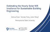 Estimating the Hourly Solar NIR Irradiance for Sustainable ... · This project is supported by the NSF award:#1847024: CAREER: Understanding the Thermal and Optical Behaviors of the