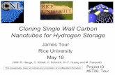 Cloning Single Wall Carbon Nanotubes for Hydrogen Storage• Finish-Jan 2010 •2 0% complete Total project funding • DOE share $1,715,990 • Contractor share $428,997 • Funding