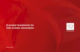 Euroclear Investments SA Debt investor presentation · This presentation is not a prospectus or offering memorandum and investors should not subscribe for or purchase any securities