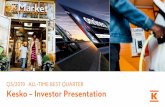 Q3/2019 ALL-TIME BEST QUARTER Kesko – Investor Presentation · Kesko – Investor Presentation . Q3/2019 ALL-TIME BEST QUARTER. K Group and Kesko Today. 2 #1. Biggest in Finland,