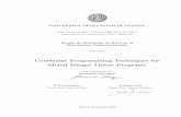Exact and Heuristic Methods for Constraint Programming ...salvagni/pdf/phdthesis.pdf · This thesis presents several studies in Mixed Integer Programming, with emphasis on computational