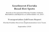 Southwest Florida Road Hot Spots · 2019-02-28 · Road Hot Spots . Based on Documented Florida Panther Vehicle Mortalities and Injuries as of December 31, 2017 . Transportation SubTeam