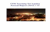CFA Society Sri Lanka...CFA Society Sri Lanka – Annual Report 2012/13 4 Revised Notice of Meeting Revised Notice of Meeting Notice is hereby given that the 11th Annual General Meeting