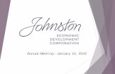 Annual Meeting –January 10, 2019 - Grow Johnston · Tom Foldes (12/21) - Bluestone Engineering. Business Meeting 2019 Board Nominations. SPECIAL RECOGNITION Tim Heldt. Annual Meeting