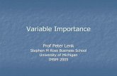 Variable Importance - Ross School of Businesswebuser.bus.umich.edu/plenk/Variable Importance.pdfEasy with log-log demand. 17. Do it With Math [] [] 1 1 1 1 0 1 1 2 2. E Y X X Y E E