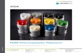 ASA - goengineer.com FDM ASA material D… · ASA Data Sheet . 2. Overview. ASA (acrylonitrile styrene acrylate) FDM® filament is a broad-use commodity thermoplastic. It is similar