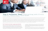 Top 5 Summer Tips: Interacting with Firm’s Clients ... · Top 5 Summer Tips: Interacting with Firm’s Clients, Attorneys, and Staff This practice note outlines five practical tips