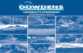 CAPABILITY STATEMENT - Dowdens Pumping · 2016-05-04 · Rio Tinto - Kestrel Mine Expansion Design & Supply 13 x Underground pump pods (Fishtanks) Duty: 50 L/sec @ 32m with 10m3 Fishtank