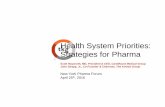Health System Priorities: Strategies for Pharma · 2016-05-02  · Health System Priorities: Strategies for Pharma Scott Hayworth, MD, President & CEO, CareMount Medical Group John