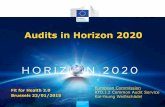 Audits in Horizon 2020 · Research and Innovation Audits in Horizon 2020 Fit for Health 2.0 Brussels 22/01/2015 European Commission RTD.J.2 Common Audit Service Kai-Young Weißschädel