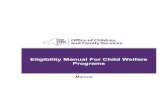 Eligibility Manual For Child Welfare Programs · Poverty, Title XX, Kinship Guardianship Assistance Program (KinGAP)* and Title XIX-Medicaid. Federal and state rules establish a priority