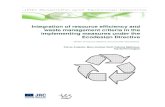 Integration of resource efficiency and waste management criteria … · Integration of resource efficiency and waste management criteria in the implementing measures under the Ecodesign