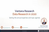 Data Research Agenda for 2020 · Product Management at Vertica Systems, Oracle, Applix, InforSense and IRI Software. Research: Leads data and analytics practice with technologies