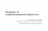 Evolution of magnetar-powered supernovae · 2016-07-27 · Magnetar by magnetic dipole radiation CSM ISM 106 cm 108 cm 1010 cm 5 pc y 10-24 g/cm3 M~40M stellar envelope 5. Set up