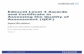 Edexcel Level 3 Awards and Certificate in Assessing the ... · Edexcel Level 3 Certificate in Assessing Vocational Achievement These qualifications: are accredited by Ofqual as being