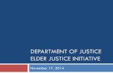 Elder Justice Roadmap project - The Consumer Voice · 2014-11-24 · Quantify the costs of elder abuse, which is often entwined with financial incentives and comes with huge fiscal
