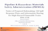 Pipeline & Hazardous Materials Safety Administration (PHMSA) NPRM HHFT Oil Spill Response P… · comprehensive OSRPs? • Better integrate rail requirements into the federal oil