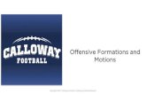 Offensive Formations and Motions - Calloway Football€¦ · Offensive Formations 1-Back Formations • Ace / Deuce / Flip • Ace Tight • Tight • Stack / Stack In • Jag / Jag