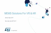 MEMS Solutions For VR & AR€¦ · MEMS Solutions For VR & AR Demo Details. Sensor Expo 2017. San Jose June 28. th. 2017. Virtual Reality (VR) Demo Provides real sense of presence