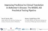 Improving Preclinical to Clinical Translation in Alzheimer ... an… · PTC: Building a Preclinical Testing Pipeline. PTC = Preclinical Testing Core PTC: Building a Preclinical Testing