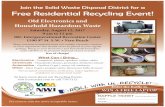 Join the Solid Waste Disposal District for a Free ... · South Intergenerational - Recreation Center Florida Ridge ... Calculators Cameras CD Players/Recorders Cell Phones/Telephones